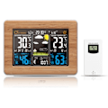 Miniatyrbild 2 av 2: Trådlös väderstation digital färgglad väderklocka med utomhussensor inomhus utomhustermometer gul