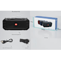 Miniatyrbillede 5 af 5: Bærbar FM-radio til udendørs sport, Bluetooth-højttaler subwoofer, trådløs Bluetooth-højttaler solcelle lommelygte (sort),