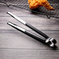 Miniatyrbillede 1 af 5: Mad Tang Rustfrit Stål BBQ Brødtang Grilltang (25,5 CM Ren Sort)