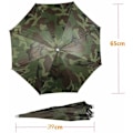 Miniatyrbillede 2 af 5: Solbeskyttelsesparaply, fiskeparaly, camouflagefarve, diameter 65 cm