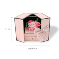 Miniatyrbild 2 av 4: Rosentvål Blomma Lådpresentförpackning Dubbeldörr, Evig Blomma Present (Lila, Rosa Dubbeldörrs Tvål Blomma Presentförpackning),