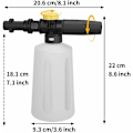 Pikkukuva 5 / 5: Vaahdotin Karcher K2 K3 K4 K5 K6 K7 -pesureille, 750 ml lumivaahtopistoolipullo säädettävällä suuttimella