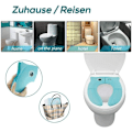 Miniatyrbillede 3 af 5: Sammenklappeligt Rejse Toilet Reducer Børn Bærbart Toiletsæde til Baby Komfort PP Materiale med 4 Skridsikre Silikonepuder og 1 Bæretaske (Gul)