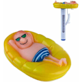 Miniatyrbild 1 av 4: Flytande Termometer för Utomhus- och Inomhuspool med Tecknat Mönster