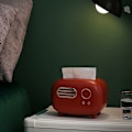 Miniatyrbillede 3 af 5: Radio vævsboks størrelse let luksus gave stue husholdning high-end papirboks kreativ retro vævsboks stor rød