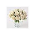 Miniatyrbillede 3 af 5: Europæisk stil 9 hoveder duftende konkubine rose simuleringsblomst falsk blomst boligdekoration bryllup hvid