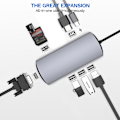 Pikkukuva 8 / 8: 8-in-1 USB-C -keskitin moniporttisovittimella, jossa HDMI, Ethernet, USB 3.0 ja PD-lataus