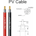 Pikkukuva 3 / 5: 5 metriä 12 AWG aurinkopaneelin jatkojohto MC4 naaras- ja urosliittimillä (5m punainen + 5m musta)