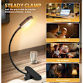 Miniatyrbillede 5 af 5: Sort Mini USB Opladnings Clip-on Læselampe
