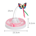 Miniatyrbillede 4 af 5: Elektrisk Kattelegetøj, Automatisk Roterende Sommerfugl Kattepind Drejeskive Kæledyrsartikler (Pink),