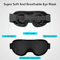Miniatyrbillede 3 af 5: Sovemaske Øjenmaske Blindfold Øjenmaske til Sovning Memory Foam 3D Konturformet Pasform til Mænd Kvinder, Sort
