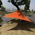 Miniatyrbillede 4 af 5: Orange trekantet solsejl L.3 x B.3 m