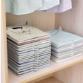 Miniatyrbillede 3 af 4: 6 Stykker Grå Lazy Folding Clothes Board Hjem Garderobe Tøj Bukser Garderobe Tøjopbevaring 35,5*29CM Stor,