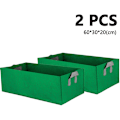 Miniatyrbillede 1 af 5: Filt plantepose plantepose spand grøntsagsblomst filtpose græsgrøn stor 60*30*20cm 2 stk