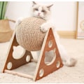 Miniatyrbild 5 av 5: Kattklösbräda i trä, Kattklösboll, Klösvässare för katter, Handlindad Sisalrep Kattklätterställning, Kattleksak (Liten V-formad)