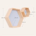 Miniatyrbild 2 av 5: Massivt Trä Vägg Hylla Displayställ Hexagonal Honungskakehylla (Stor, Liten, Blå),