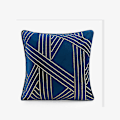 Miniatyrbild 1 av 5: Holland Sammet Broderad Kuddfodral, Geometriska Linjer, Modern Lätt Lyx Soffkuddfodral (Blå, 45*45cm),