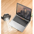 Miniatyrbillede 4 af 5: Laptop Radiator Stand Radiator Bærbar Lift med Blæser (Grå Stand + Grå Blæser)