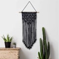 Miniatyrbild 4 av 4: Väggbonad, Boho Makramé Väggbonad Handvävd Väggkonst Makramé Tapestry för Sovrum Kontor Hem Väggdekor