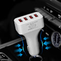 Pikkukuva 3 / 4: Autolaturi 4 USB-porttinen (valkoinen k2)
