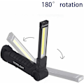 Miniatyrbillede 4 af 4: USB Genopladelig Lommelygte LED Arbejdslampe Bærbar Magnetisk COB Hængekrog til Udendørs Camping Reparationslampe (2 STK Små)