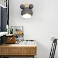 Miniatyrbillede 3 af 5: Nordisk Stil Sød Træbjørn Indendørs Væglampe Sengelampe Øjenbeskyttelse Bordlampe Soveværelse Stue Børneværelse Lamper (Grå)