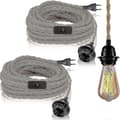Hamprep Hängande Lampor 2-pack med Strömbrytare 4,5m Kabel E27 Sockel för Matsal