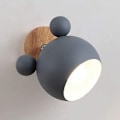 Miniatyrbillede 2 af 5: Nordisk Stil Sød Træbjørn Indendørs Væglampe Sengelampe Øjenbeskyttelse Bordlampe Soveværelse Stue Børneværelse Lamper (Grå)