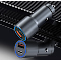 Miniatyrbillede 2 af 3: Biloplader Aluminiumlegering Biloplader (Sølvgrå QC18W+QC18W)