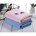 Miniatyrbillede 3 af 5: Kæledyrsrengøringsværktøj Blødt Absorberende Mikrofiber Håndklæde Lyseblå 50*90cm