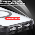 Pikkukuva 4 / 7: Läpinäkyvä, magneettinen suojakotelo jalustalla iPhone 15:lle Silver Sølv