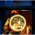 Miniatyrbillede 2 af 4: Dekorativ julevinduesbelysning, baggrundslyskæde til indendørs og udendørs vinduer, julefrokostvæg, varm hvid (Glædelig jul)