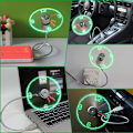 Miniatyrbillede 5 af 5: Mini USB Ur Blæser, HuiHeng Fleksibel Svanehals LED Ur USB Blæser Tidsvisning Ur Blæser til PC Computer
