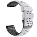 Miniatyrbillede 2 af 3: Urrem til Garmin Fenix 5X, 5X Plus, 6X, 6X Pro, 3, 3HR, 2 - 26 mm Svart + Vit Sort + Hvid