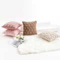 Miniatyrbillede 3 af 5: Plys Pudebetræk til Stue Sofa Nordisk Ensfarvet Blødt Sengeskab Kontor Pudebetræk (2 stk., Lys Pink, 45*45cm),