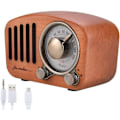 Miniatyrbild 1 av 5: Bärbar Radio Bluetooth Högtalare Handgjord Retro Trä Bluetooth 4.2 Mini Högtalare med Super Bass Subwoofer med FM Radio Audio Input Jack