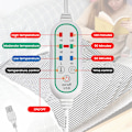 Miniatyrbillede 3 af 5: Elektrisk Varmetæppe 140 x 80 cm USB 5v med Justerbar Timer Hudvenlig Varme, Rødternet Mink Velvet