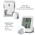 Miniatyrbillede 3 af 5: Hvidt elektronisk termometer og hygrometer