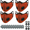 Miniatyrbillede 1 af 5: Cykelmaske Vindtæt Støvtæt Anti-dug Aktivt Kul Maske Mesh Åndbar Hængende Øre Orange One Size 4 stk