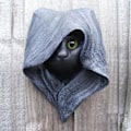 Miniatyrbillede 3 af 4: Mystisk Kat Skulptur Resin Håndværk Vedhæng (Grå),