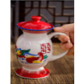Miniatyrbillede 1 af 4: Kreative Tekopper - Store Porcelænskrus 360ml - Ekstra Store Retro Gaver - Rød - Plastikfri