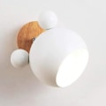 Miniatyrbillede 2 af 5: Nordisk Stil Sød Træbjørn Indendørs Væglampe Sengelampe Øjenbeskyttelse Bordlampe Soveværelse Stue Børneværelse Lamper (Hvid)