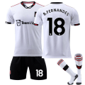 Miniatyrbilde 4 av 11: 22-23 Red Devils borte hvit drakt nr. 7 Ronaldo fotballuniform 25 Sancho 10 Rashford barnesett med sokker Man L Away No. 25 + Socks #18
