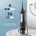Miniatyrbilde 3 av 7: Trådløs Vannflosser Avansert Vannflosser Tannrenser Kapasitet, USB Oppladbar Tannflosser for Tenner/Tannskinner/Broer Ren