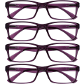 Miniatyrbillede 1 af 5: Company Purple Readers Value 4-pak Designer Style Mænd Kvinder RRRR92-5 +1.00 Lilla Purple +1.00 Magnification