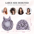 Miniatyrbilde 2 av 5: Dames Dusjhette - Vanntett Gjenbrukbar Dusjhette Justerbar Elastisk Sløyfe Sløyfe Badehette for Jenter for Kvinners Bading (Rosa Leopard) Pink Leopard