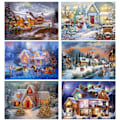 Miniatyrbild 1 av 7: 5D Diamantmålning Vinterhus Jul Snö- 6 m Model 5