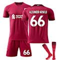 Miniatyrbilde 1 av 11: Liverpool Hjemmedrakt 22-23 Sesong Nr. 11 Salah, Nr. 10 Mané Fotballdrakt Nr. 4 Van Dijk No. 66 with socks XL