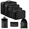 Miniatyrbild 9 av 9: Reseförvaring sju-delars set necessär väska kläder och underkläder förpackning hopfällbar väska Seven-piece set in black