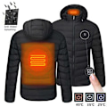 Miniatyrbilde 5 av 7: Menn 19 Områder Oppvarmet Jakke USB Vinter Utendørs Elektrisk Oppvarming Jakker Varme Sprots Termisk Frakk Klær Oppvarmet Bomullsjakke 11 Områder Svart 11 Areas Black Asian size 4XL
